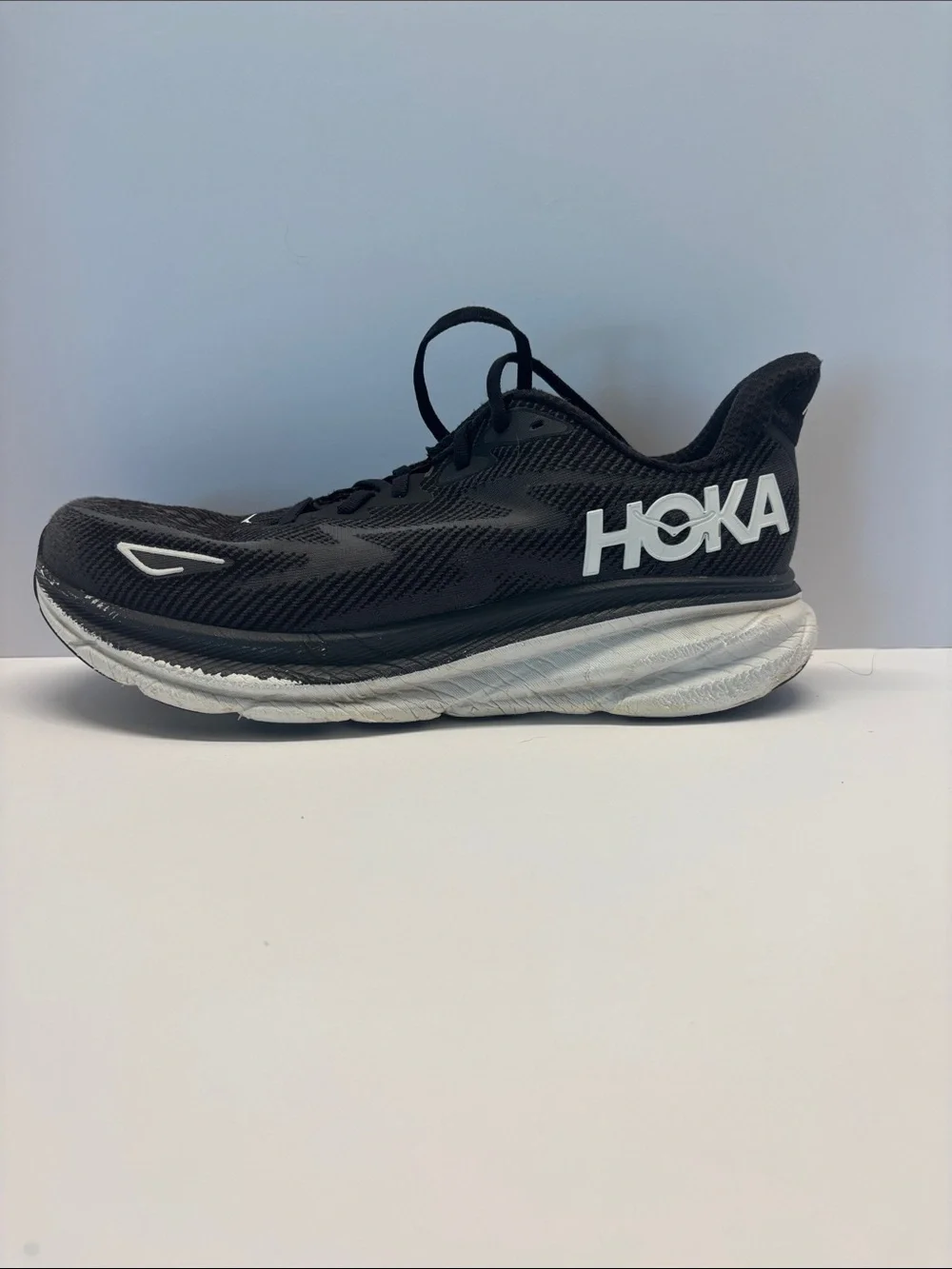 Hoka Men's Black and White Performance Running Shoe size 11